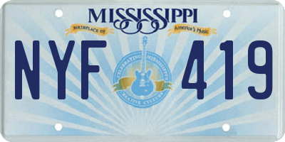 MS license plate NYF419