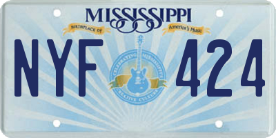 MS license plate NYF424