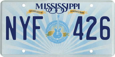 MS license plate NYF426