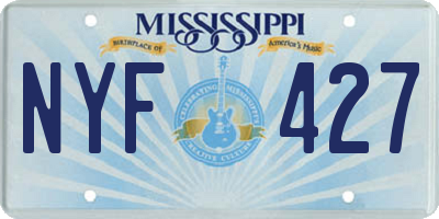 MS license plate NYF427