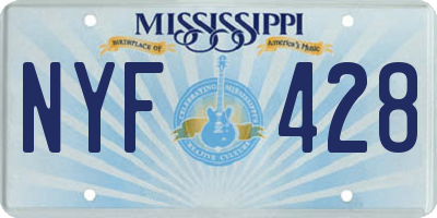 MS license plate NYF428