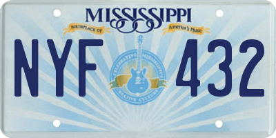 MS license plate NYF432