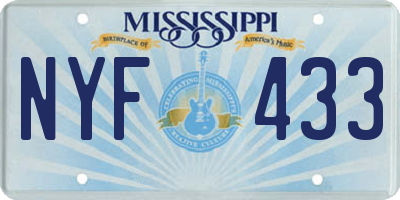 MS license plate NYF433