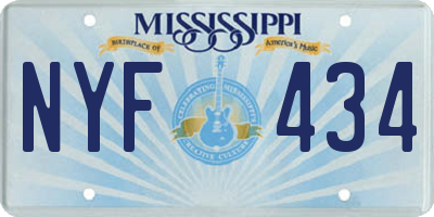 MS license plate NYF434