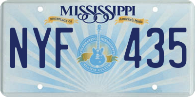 MS license plate NYF435