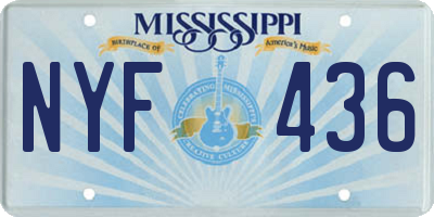 MS license plate NYF436