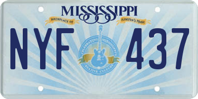 MS license plate NYF437