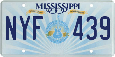 MS license plate NYF439