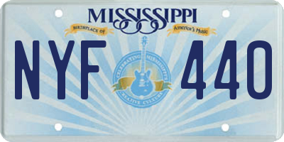 MS license plate NYF440