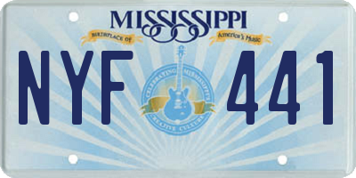 MS license plate NYF441