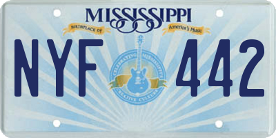 MS license plate NYF442