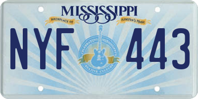 MS license plate NYF443