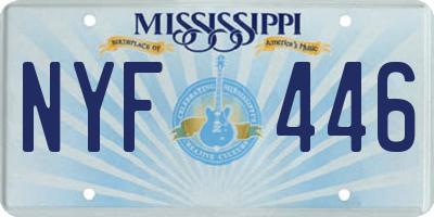 MS license plate NYF446