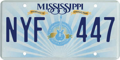 MS license plate NYF447