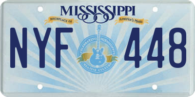 MS license plate NYF448