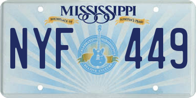 MS license plate NYF449