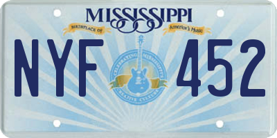 MS license plate NYF452