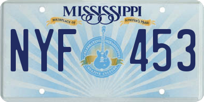 MS license plate NYF453