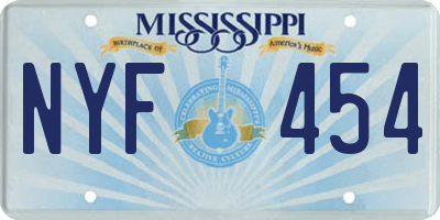 MS license plate NYF454