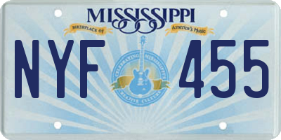 MS license plate NYF455