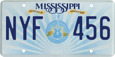 MS license plate NYF456