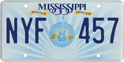 MS license plate NYF457