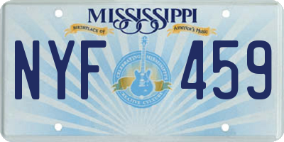 MS license plate NYF459
