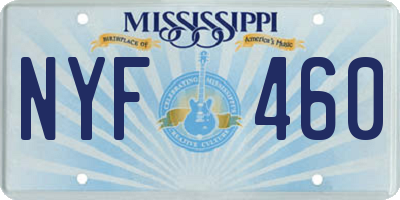 MS license plate NYF460