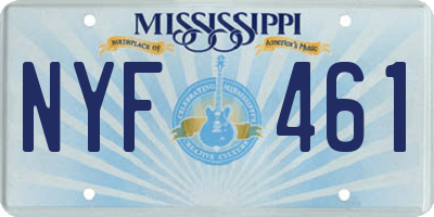 MS license plate NYF461