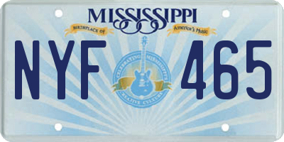 MS license plate NYF465