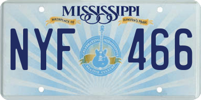 MS license plate NYF466