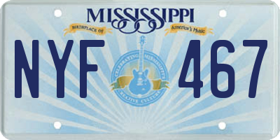MS license plate NYF467