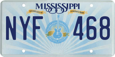 MS license plate NYF468