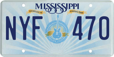 MS license plate NYF470