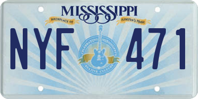 MS license plate NYF471