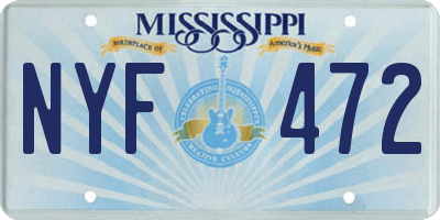 MS license plate NYF472