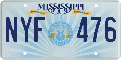 MS license plate NYF476