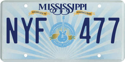 MS license plate NYF477