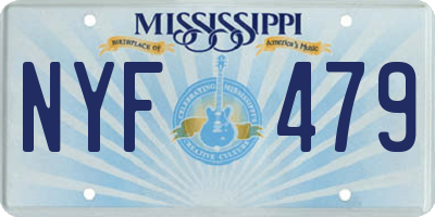 MS license plate NYF479