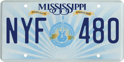 MS license plate NYF480
