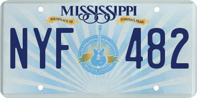 MS license plate NYF482