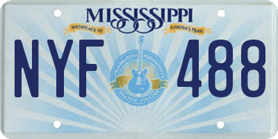 MS license plate NYF488