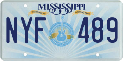 MS license plate NYF489