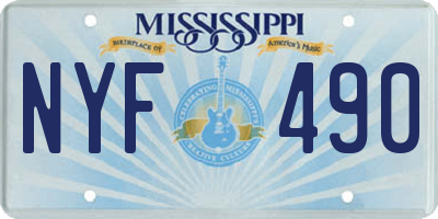 MS license plate NYF490