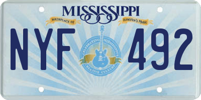 MS license plate NYF492