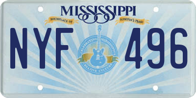 MS license plate NYF496