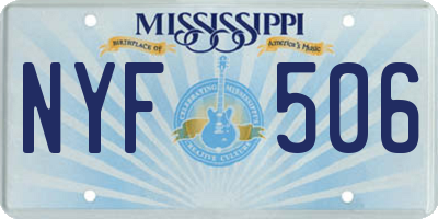 MS license plate NYF506