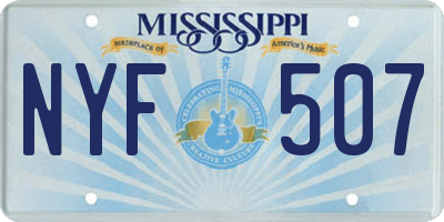 MS license plate NYF507