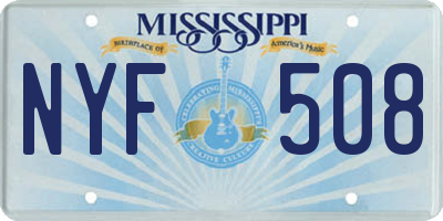 MS license plate NYF508