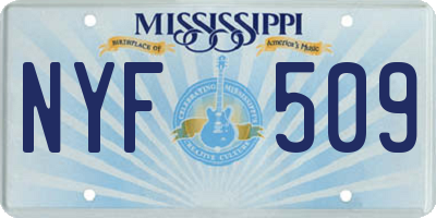 MS license plate NYF509